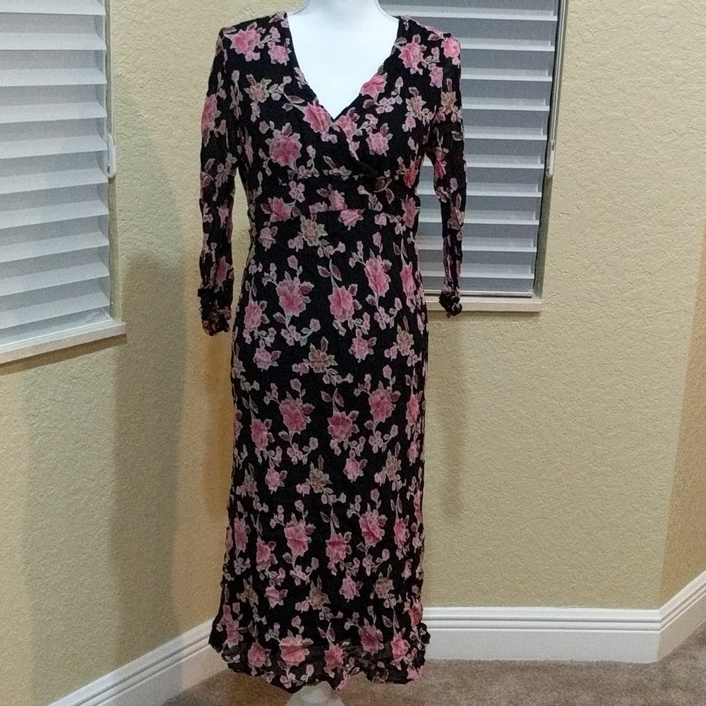 L Floral Motherhood Maternity Dress